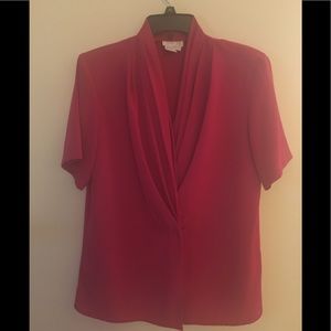 Vintage Hot Pink Draped Neck Sasson Blouse. 12